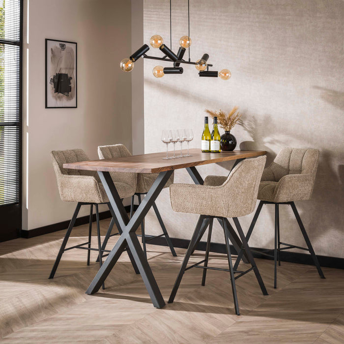 Barstoel Raster - Bouclé zand