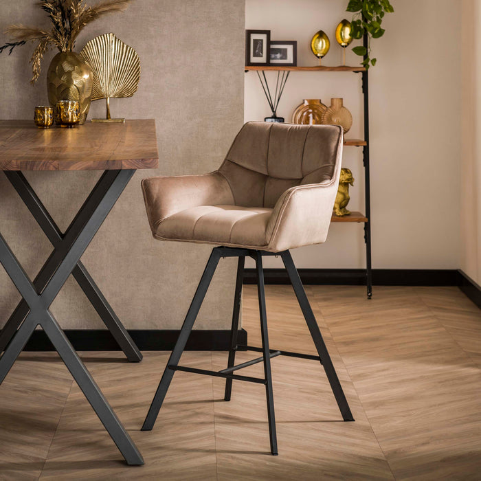 Barstoel Raster - Velours champagne