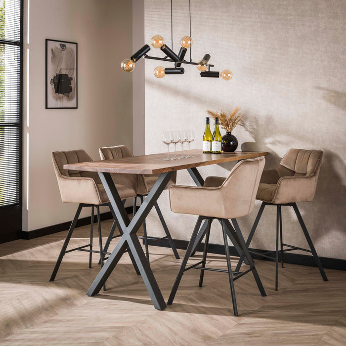 Barstoel Raster - Velours champagne