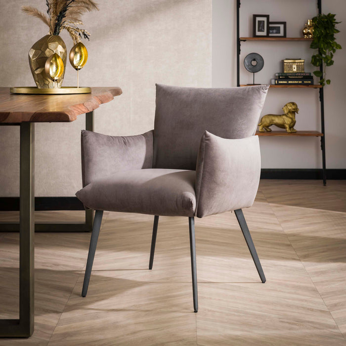 Eetkamerfauteuil Lobby - Velours Antraciet