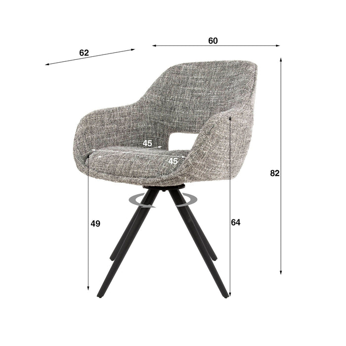 Eetkamerstoel Spring - Eagle Staalgrijs