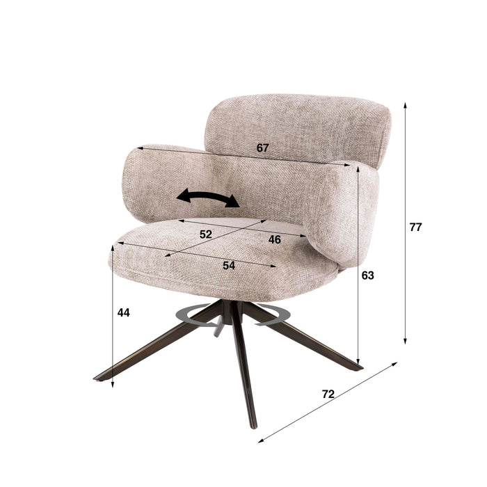 Fauteuil Flex Draaibaar | Zand-bruin