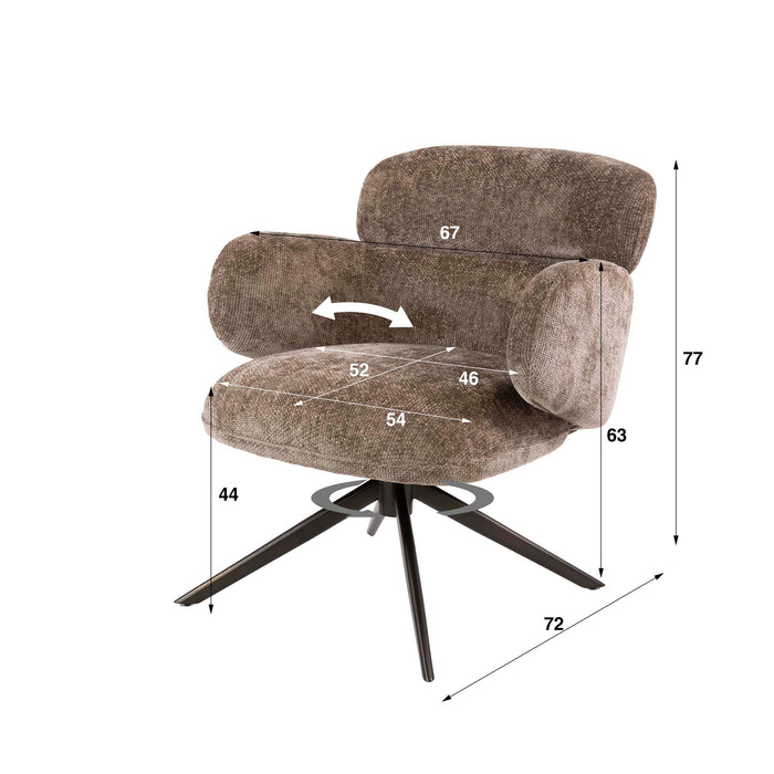 Fauteuil Flex Draaibaar | Champagne-bruin