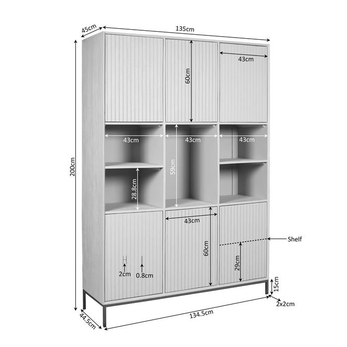 Vakkenkast Madison | Brown 135cm