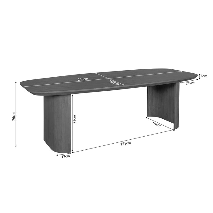 Eettafel Maré Brown - 240cm | Deens Ovaal