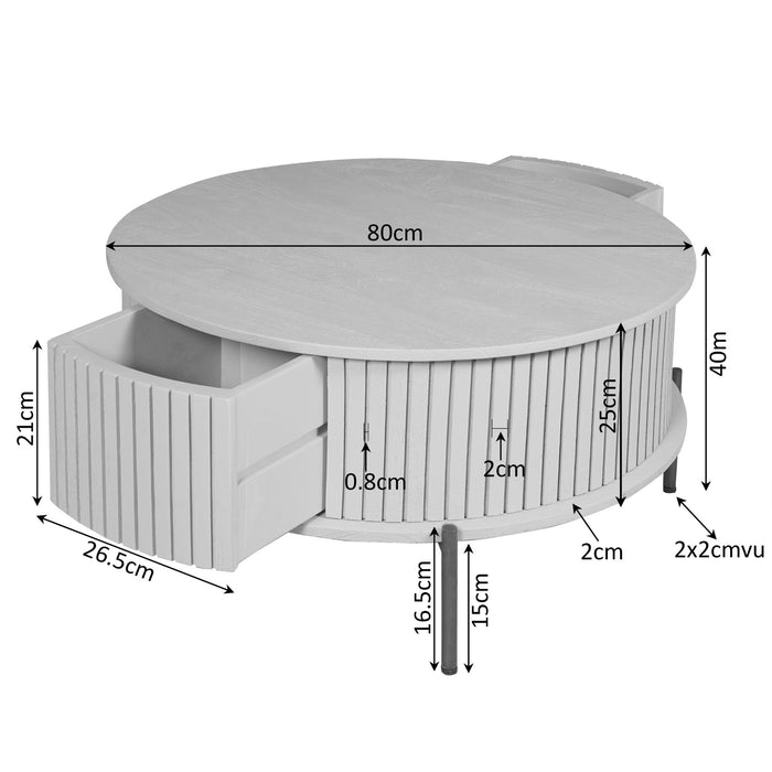 Salontafel Madison | Brown Ø80cm