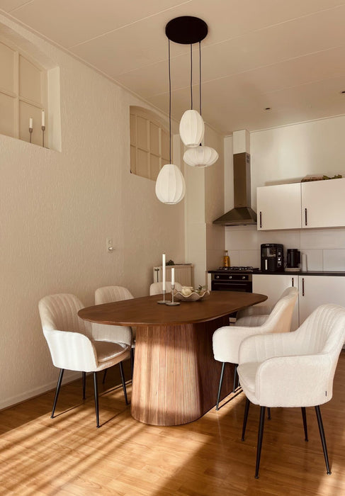 Eettafel Mokka Lichtbruin 230cm | Ovaal
