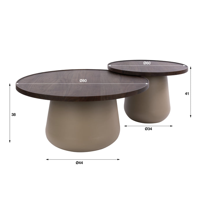 Salontafelset Dune Rond Set van 2 | Beige
