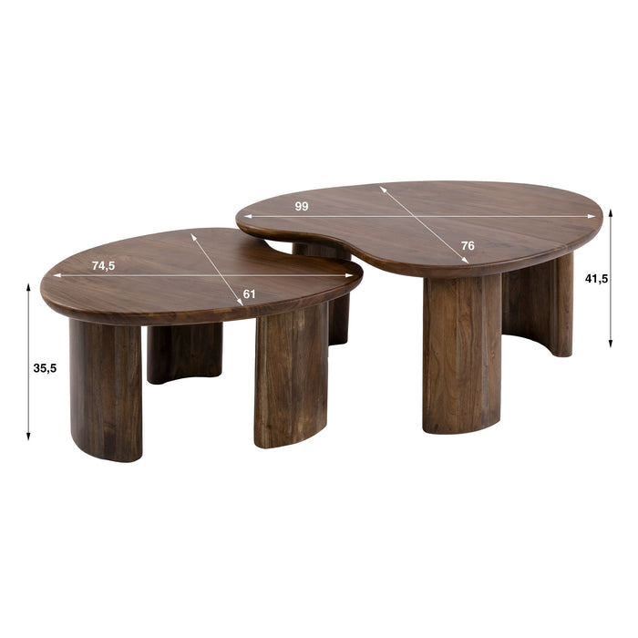 Salontafel Mova Set van 2 | Bruin
