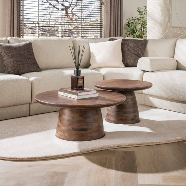 Salontafelset Mova Rond - Bruin Acacia