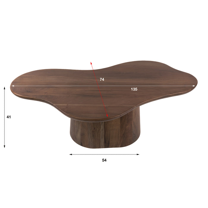 Salontafel Central Organisch gevormd | Bruin 135cm