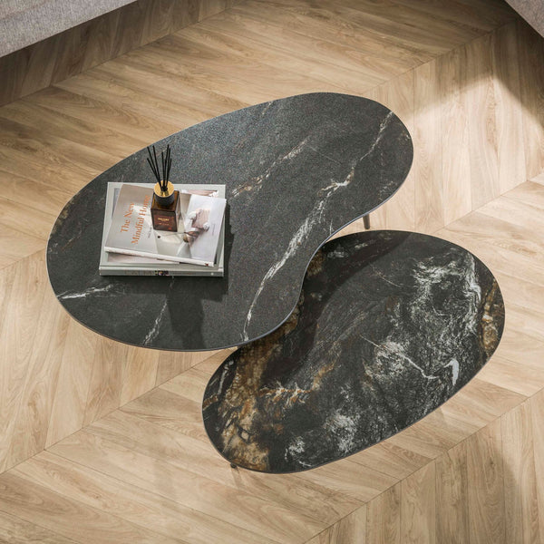 Salontafelset Fossil niervormig | Fossil Black 91/73cm
