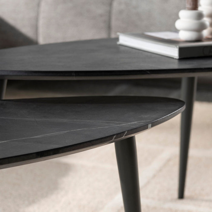 Salontafelset Onyx peervormig | Melamine 80/60cm