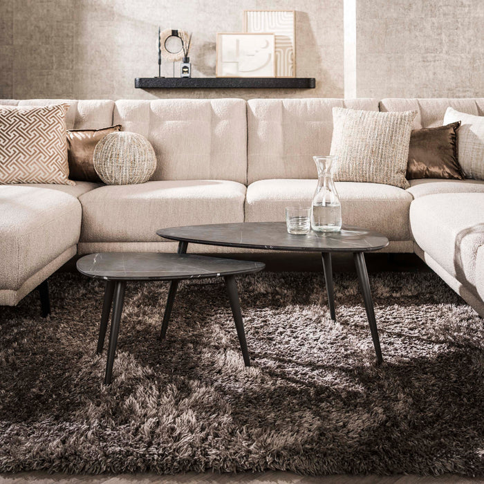 Salontafelset Onyx peervormig | Melamine 80/60cm