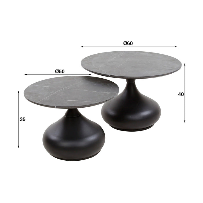 Salontafelset Onyx Drop | Melamine 60/50cm