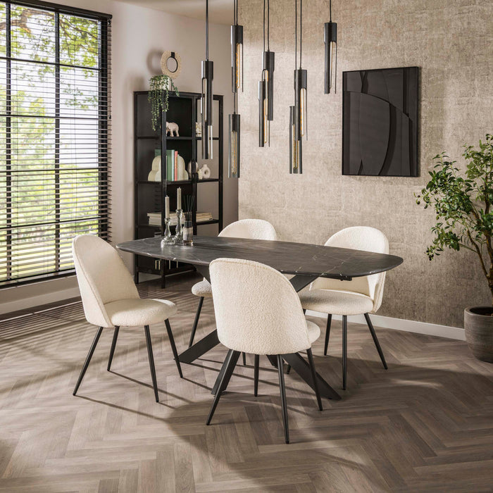 Eettafel Onyx Ovaal | 3D melamine graphite