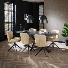 Eettafel Onyx Ovaal | 3D melamine graphite