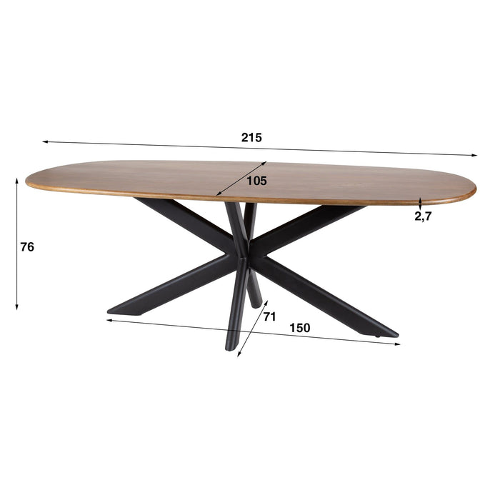 Eettafel Cliff Naturel - 215cm | Deens Ovaal