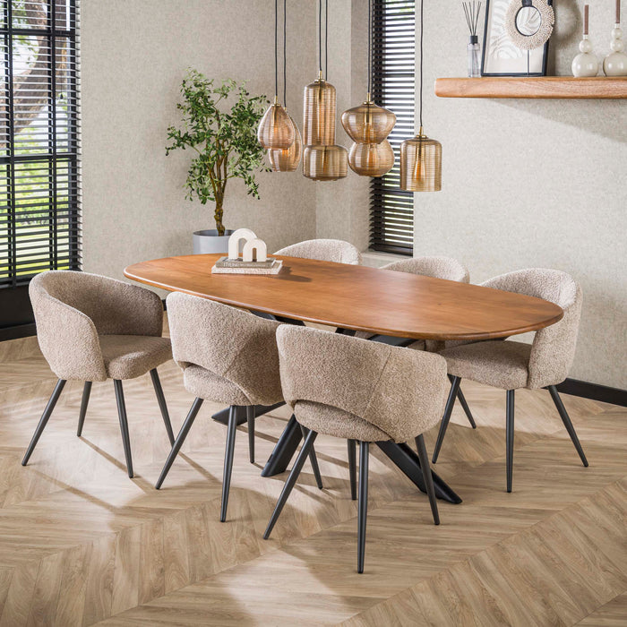 Eettafel Cliff Ovaal | Massief mango zand