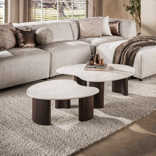 Salontafelset Ceramo | Donkerbruin - keramiek Aperto