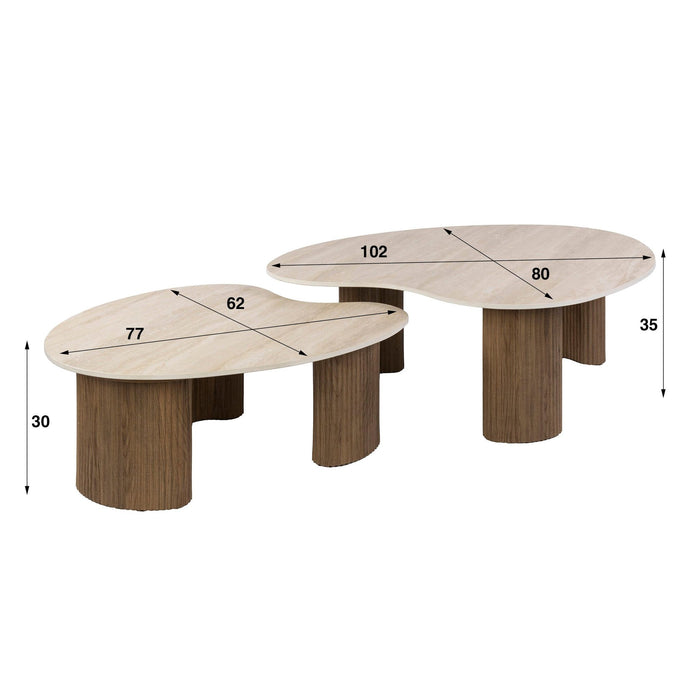 Salontafelset Ceramo | Lichtbruin - keramiek Aperto