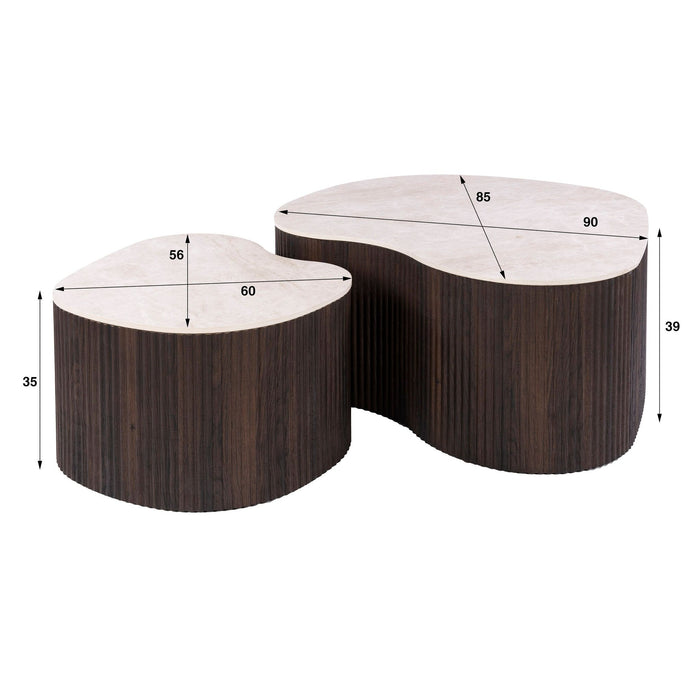 Salontafelset Ceramo | Donkerbruin Keramiek - Medio