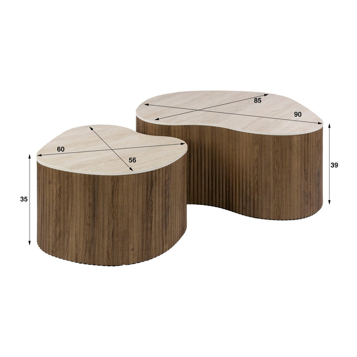 Salontafelset Ceramo | Lichtbruin - Keramiek Medio