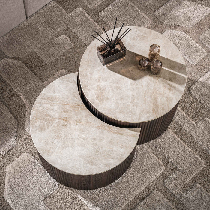 Salontafelset Ceramo Half rond Set van 2