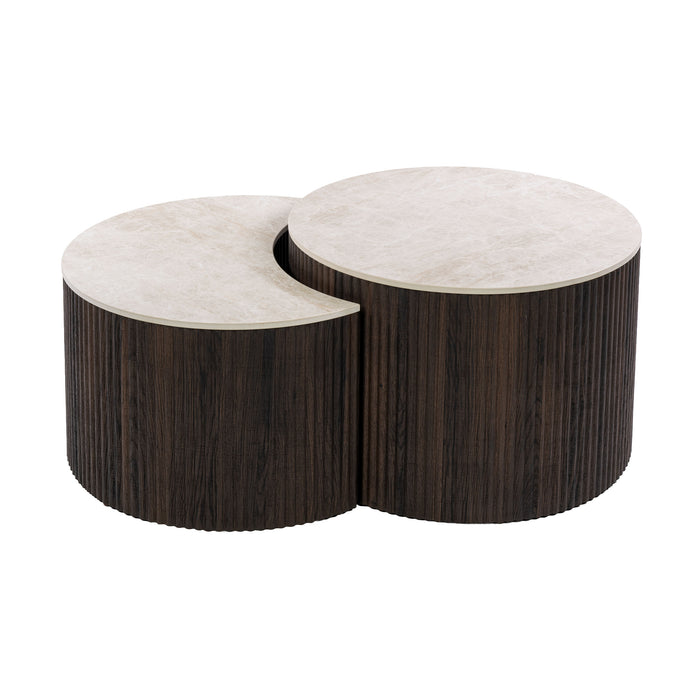 Salontafelset Ceramo Half rond Set van 2
