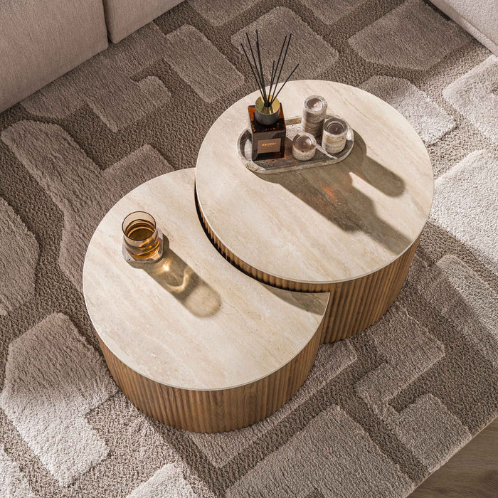 Salontafelset Ceramo Half rond Set van 2
