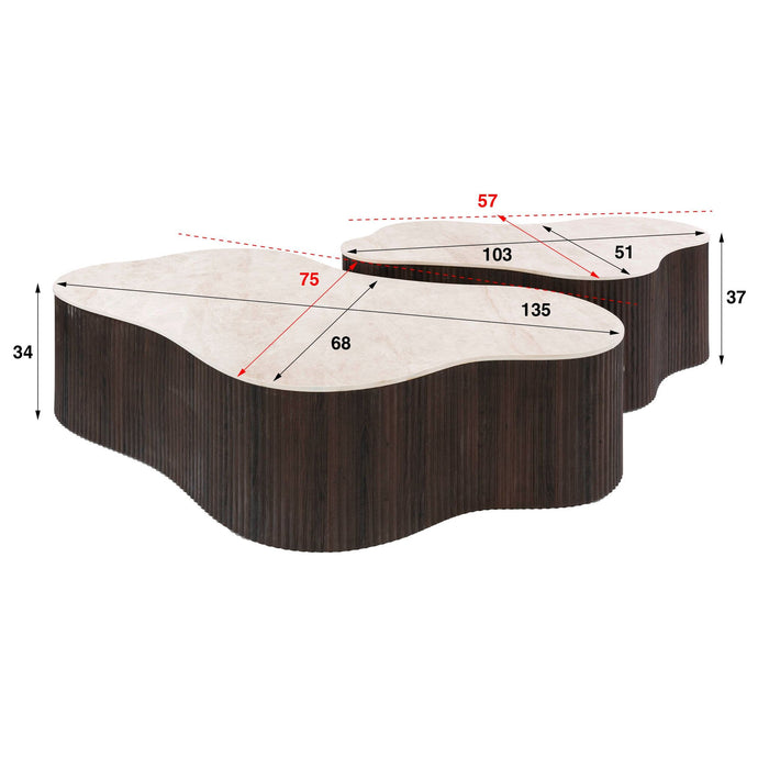 Salontafelset Ceramo | Donkerbruin - Keramiek Grande