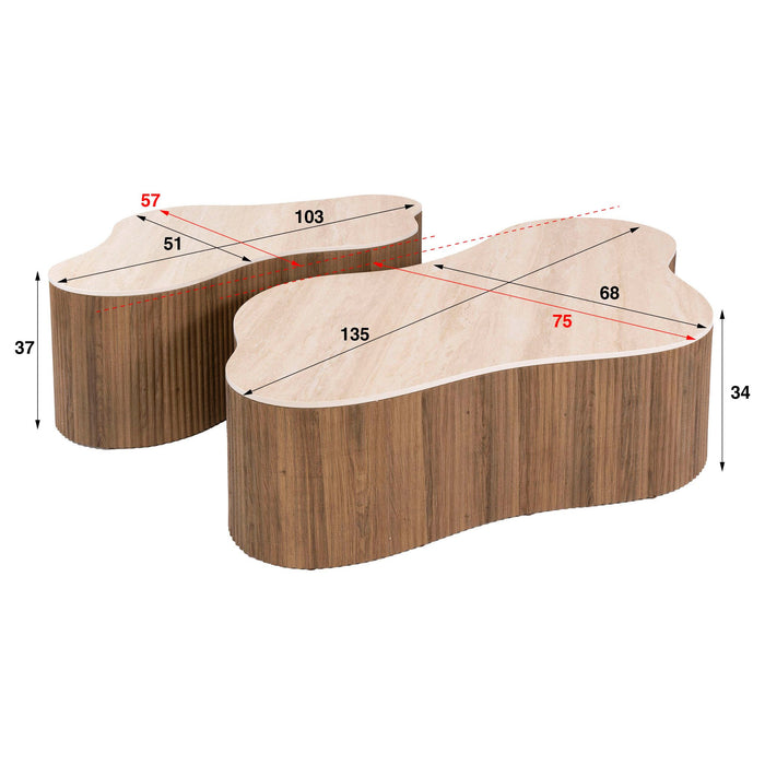 Salontafelset Ceramo | Lichtbruin - Keramiek Grande