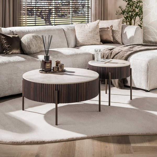 Salontafel Ceramo Rond Set van 2 | Mahal