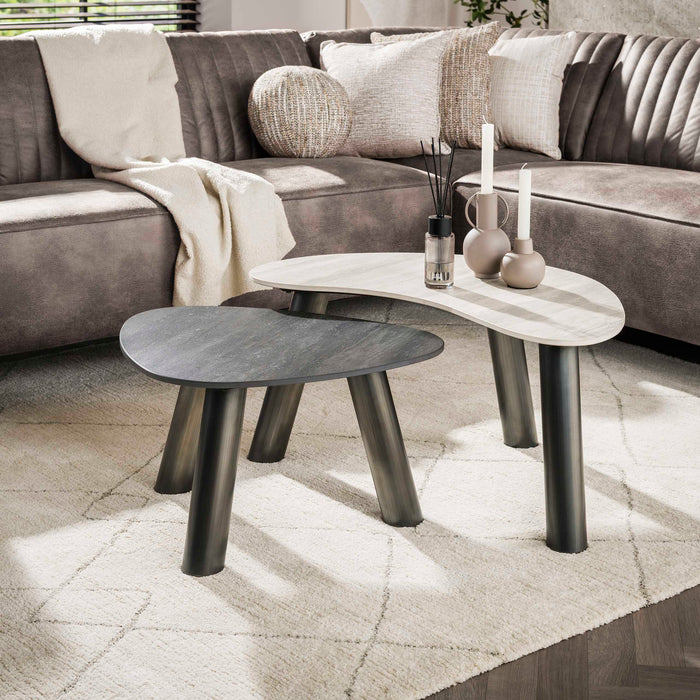 Salontafelset Twin organisch | Keramiek 88/65cm