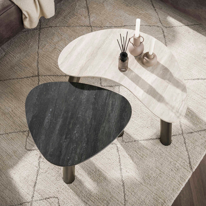 Salontafelset Twin organisch | Keramiek 88/65cm