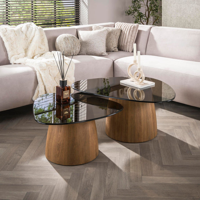 Salontafelset Tinto driehoekig | Brons 91/74cm