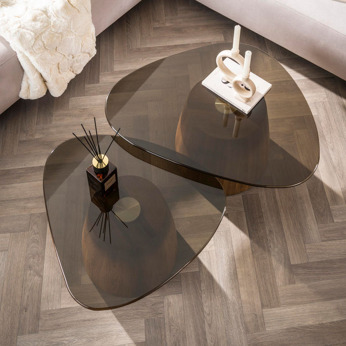 Salontafelset Tinto driehoekig | Brons 91/74cm