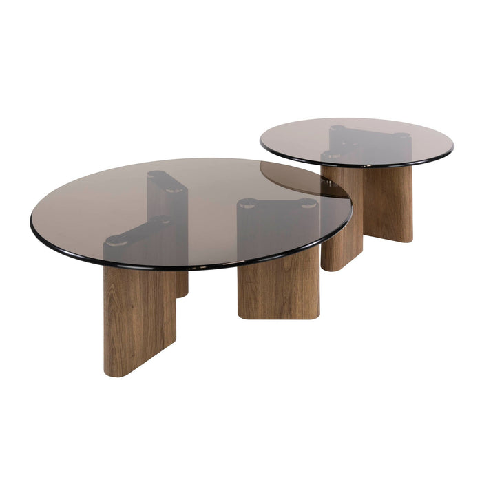 Salontafelset Tinto Rond | Brons Glas 76/58cm