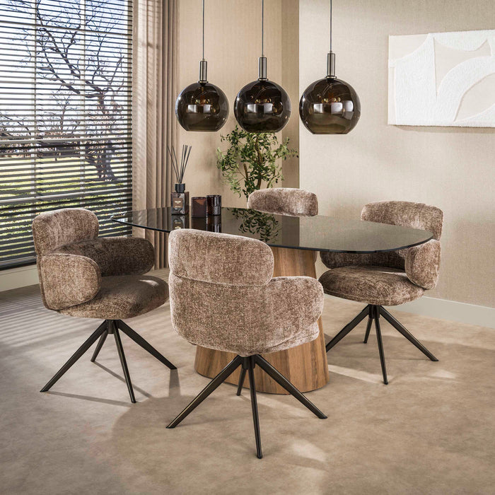 Eettafel Tinto Centro | Brons Glas