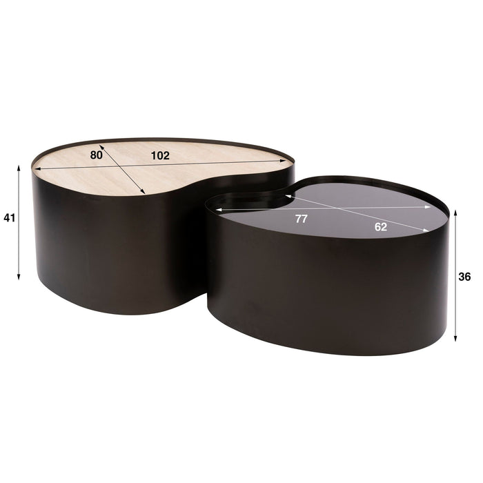 Salontafel Metal Organic | Keramiek travertin