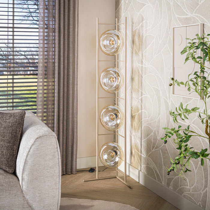Vloerlamp Soll 4-lichts | Beige