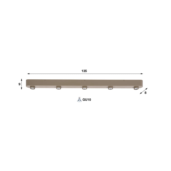 Plafondlamp Bar 5L | Beige