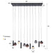 Hanglamp Orb 6+5L | Zwart