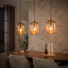 Hanglamp Python 3L | Amber glas