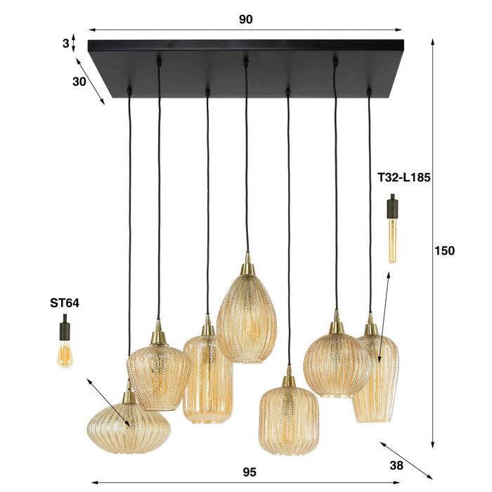 Hanglamp V-Shape 4+3L