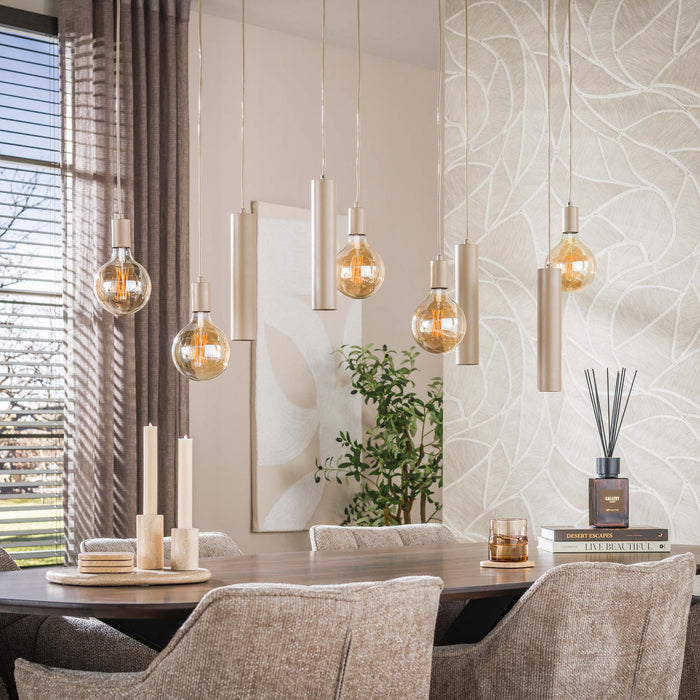 Hanglamp Senso 5+4-lichts | Beige
