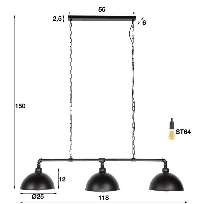 Hanglamp Industrial Tube 3L