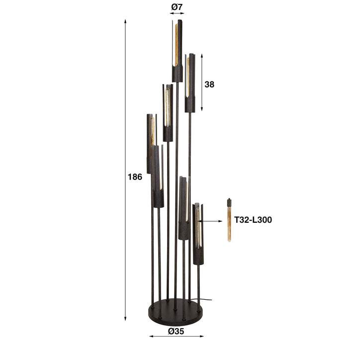 Vloerlamp Tube | 186cm