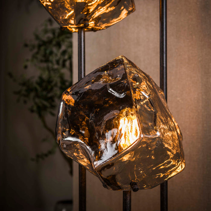 Vloerlamp Rock Getrapt 3-lichts | Chroom Glas