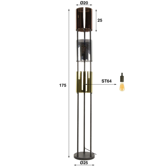 Vloerlamp Lucente Tricolore | 175cm